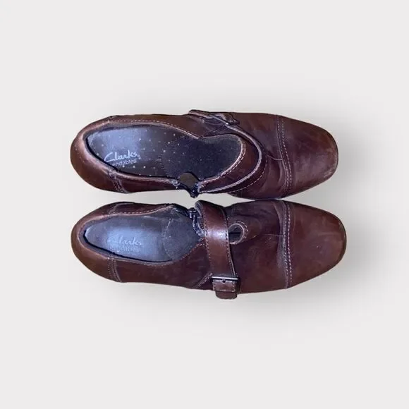Clarks Brown Leather Shoes Size 7 M - Picture 4 of 5